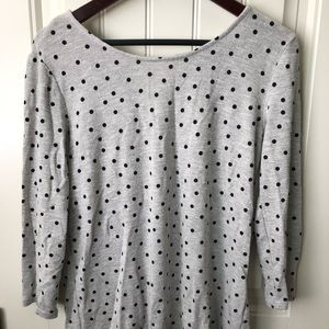 Market and Spruce Polka Dot Sweater with Back Tie Detail. Size XL.
